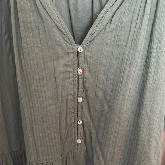 Anthropologie Green Button-Down Dress - Picture 6 of 8